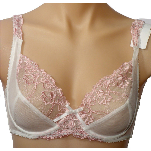 Embroidered Mesh Bra